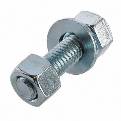 bolt-s-shestigrannoj-golovkoj-din933-oczinkovannyij-m8x100-mm-v-komplekte-s-gajkoj-i-shajboj